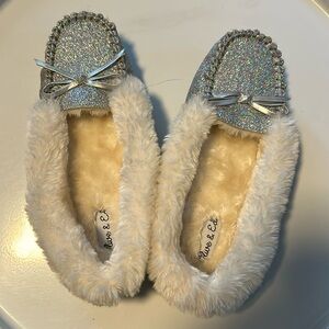 BRAND NEW silver glitter moccasins
